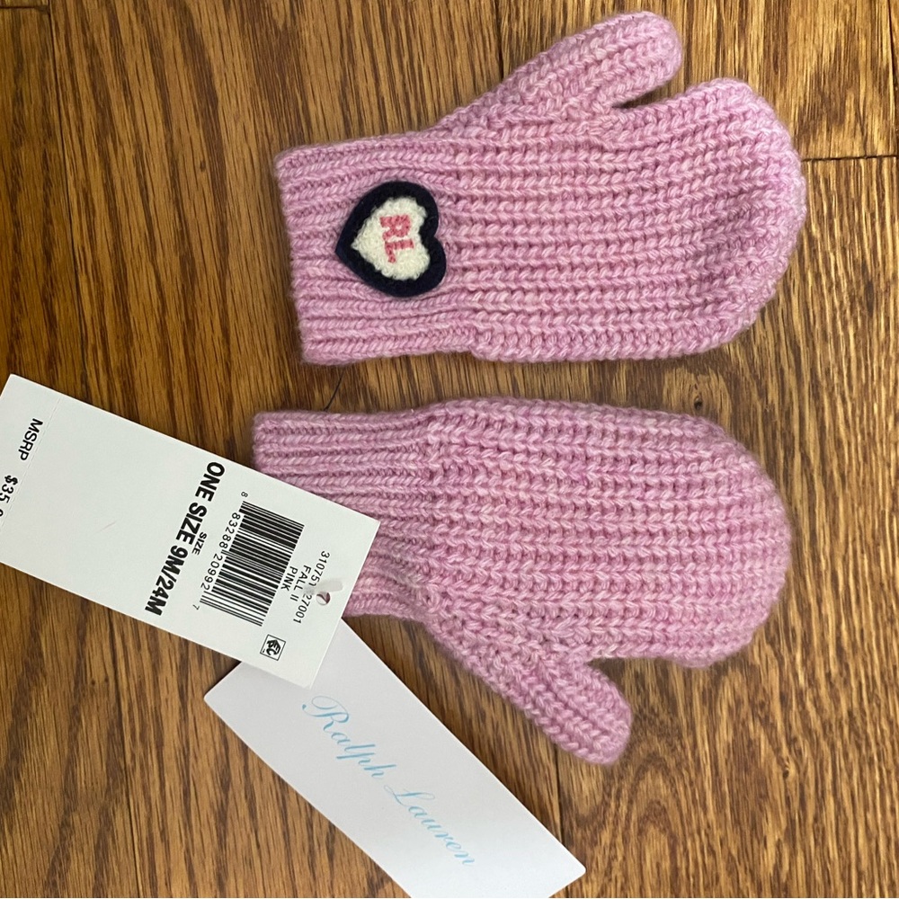 Ralph Lauren Pink Kids Mittens
